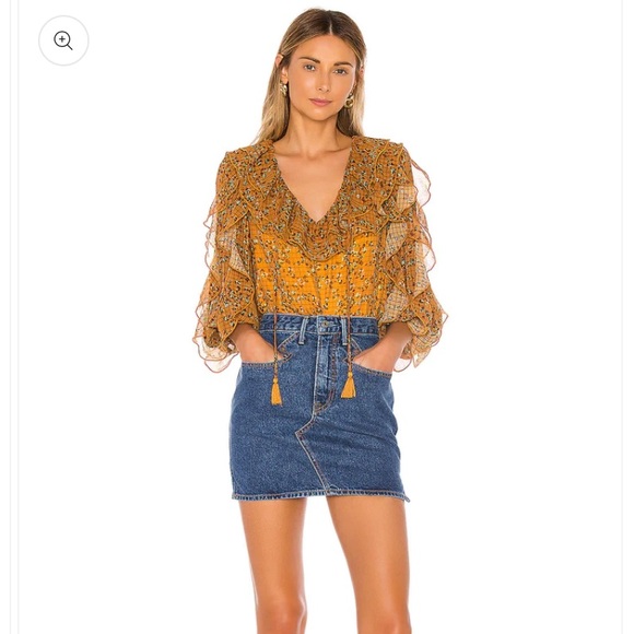 Tularosa “Claire” top mustard yellow, size medium - Picture 3 of 8